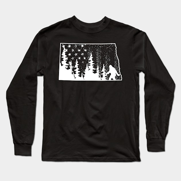 North Dakota Bigfoot Long Sleeve T-Shirt by Tesszero